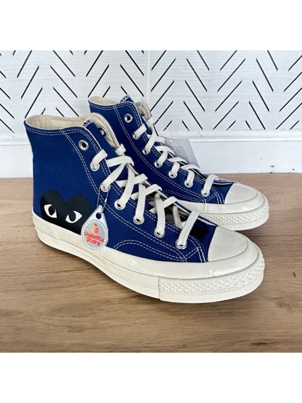 ✨Converse Chuck 70 Hi Comme Des Garçons Play X Sz 8 Women's Shoes Blue A08794C - Picture 3 of 10